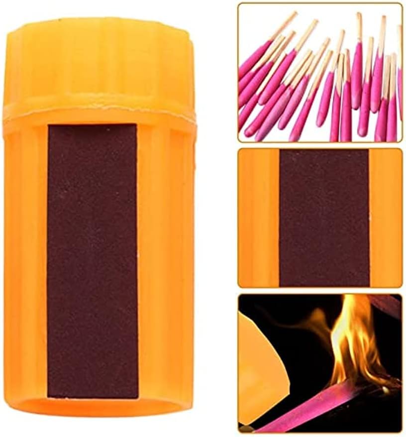 Waterproof Matches Survival Kit, Stormproof Matches with Case, 20pcs Fire Starter, Emergencys Fire Starter Matches for Hiking Camping Outdoor Survival (100pcs), 5Pcs