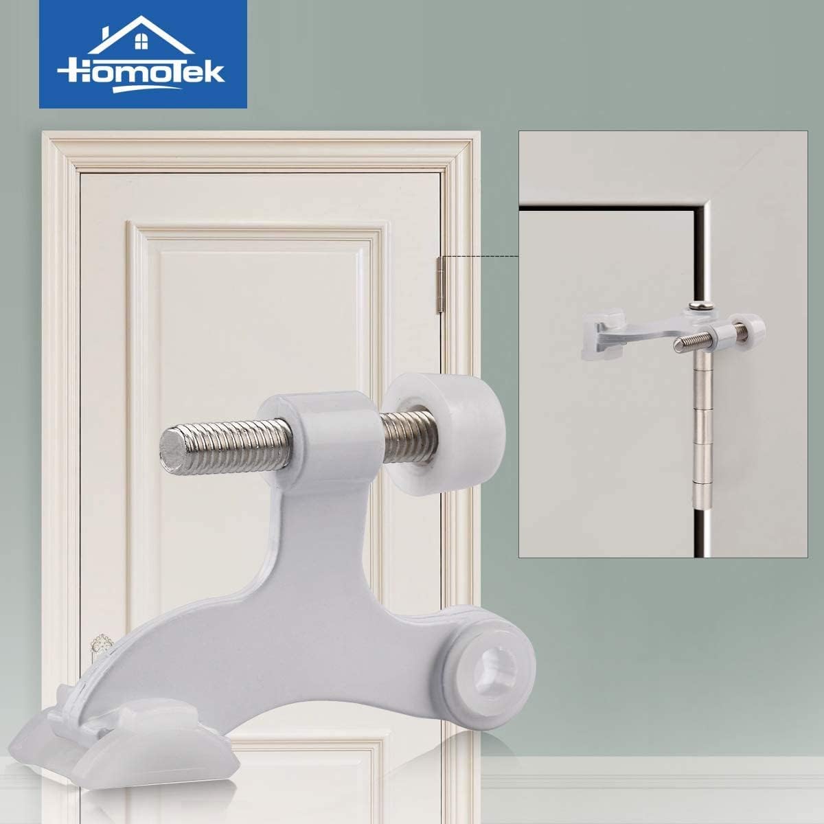 HOMOTEK 36 Pack Hinge Pin White Door Stopper,Adjustable Deluxe Heavy Duty Door Stopper 2-1/2"x1-3/4”,with White Rubber Bumper Tips