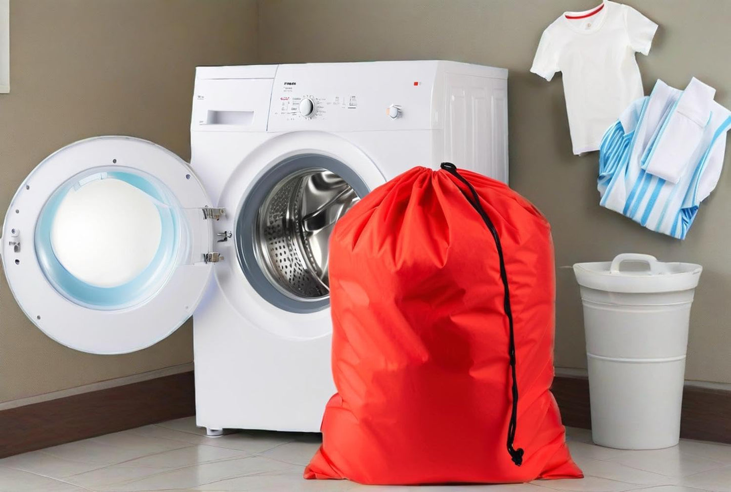 Extra Large Laundry Bags 6 Pack with 1 Pack Pop Up Hamper, Varied Colors Travel Laundry Bags 30"x40", Foldable Mesh Laundry Basket, for college dorm and apartment dwellers (7PCS)