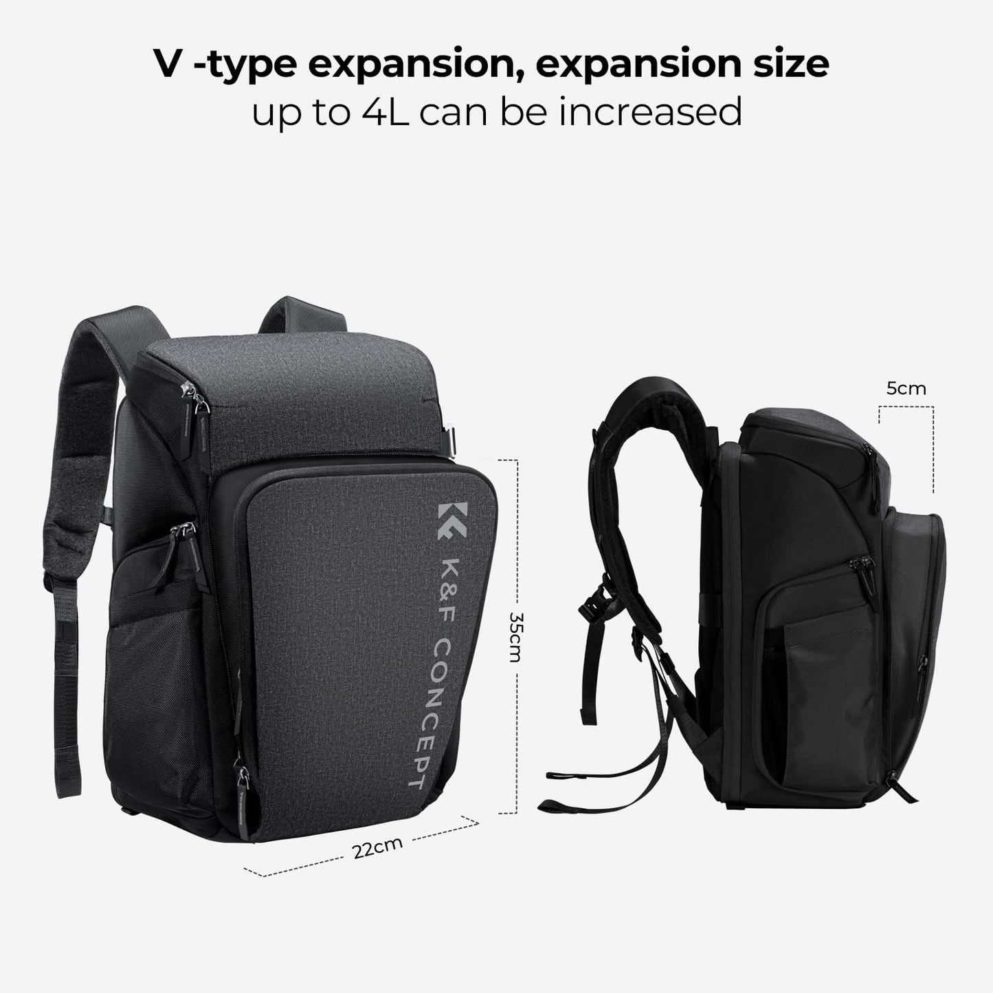 K&F CONCEPT Professional Camera bags for photographers 25L Large Capacity Camera Case Waterproof Photography Camera Backpack for Dslr Cameras