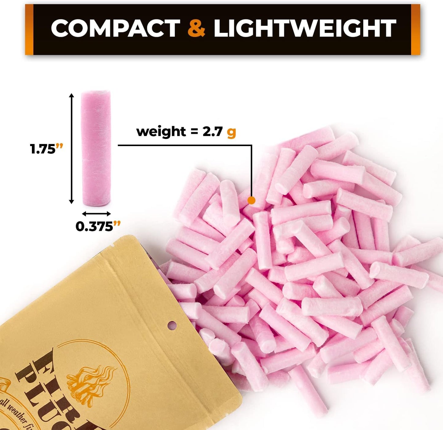 Non-Toxic Waterproof Fire Starters with 5+ Minute Burn for Emergencies, Survival, Campfires, Fire Pits, Grills - Made in The USA - 50 Pack