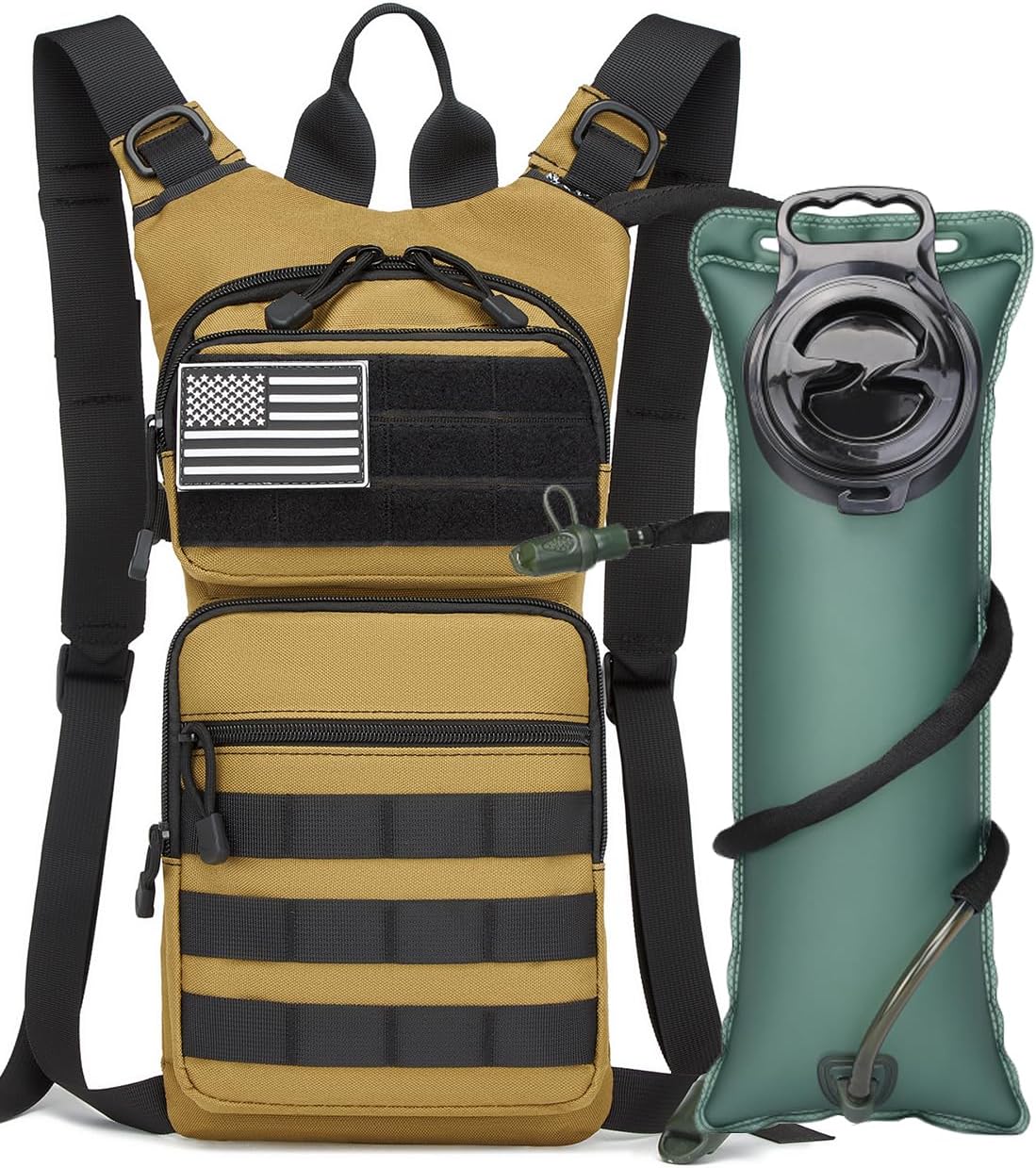 ATBP Insulated Water Hydration Pack Bag with 3L TPU Bladder Tactical Molle Hydration Backpack for Hiking Cycling Running