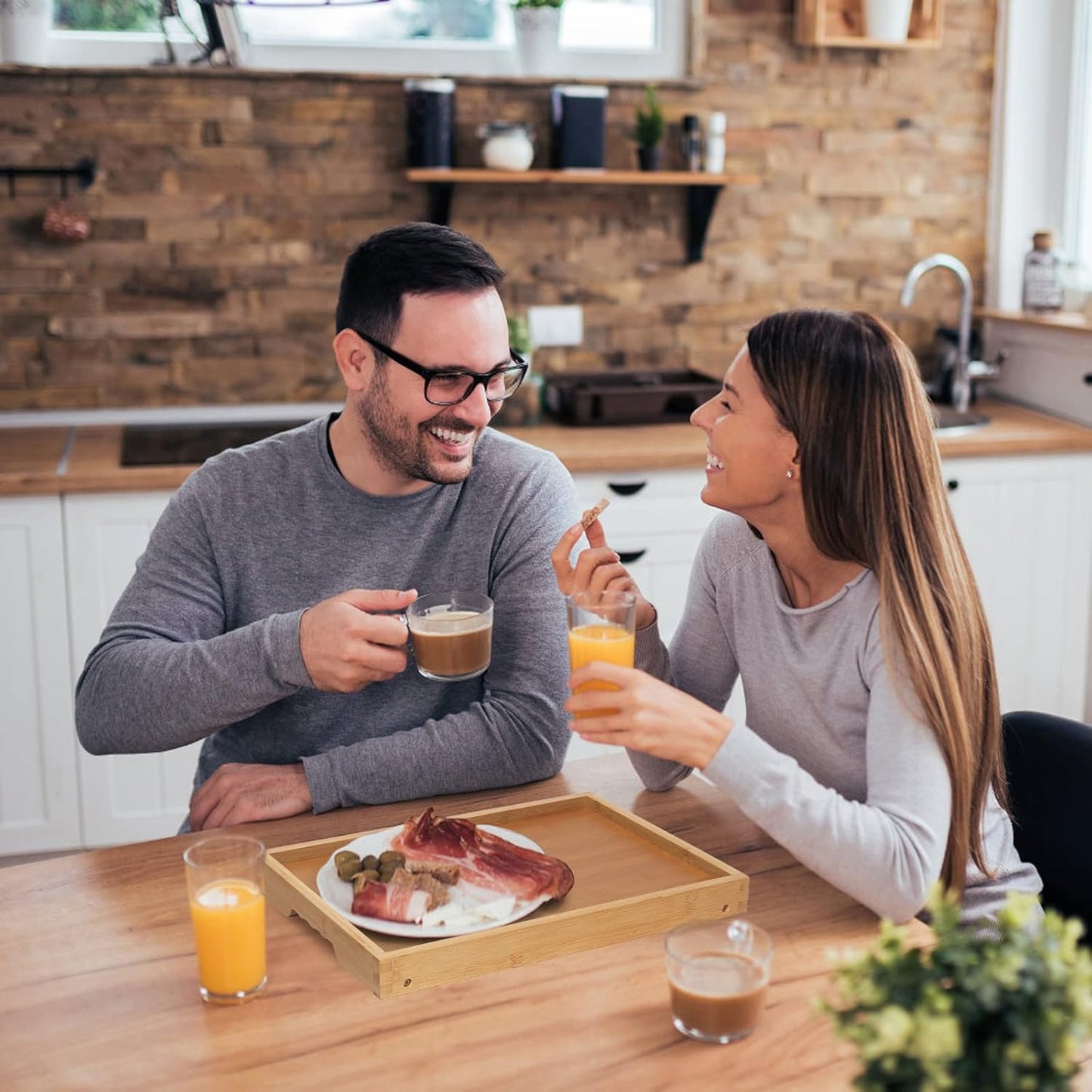 Artmeer Bed Tray Table with Folding Legs,Bamboo Breakfast in Bed for TV Table, Laptop Computer Tray,Eating,Snack Tray(Bamboo) Extra-Large Size
