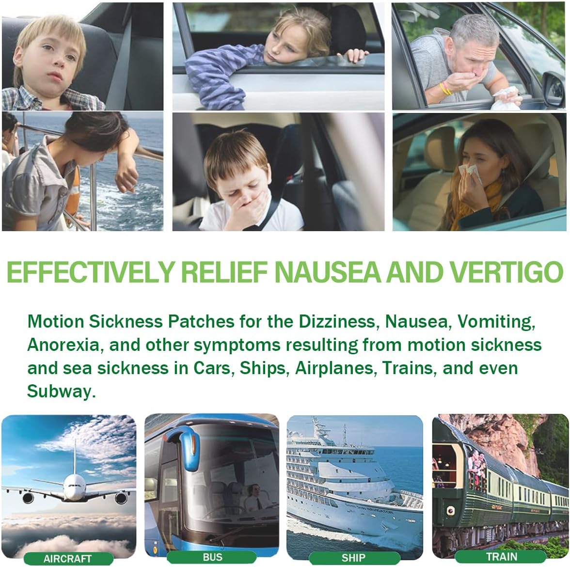 Motion Sickness Patches, Sea Sickness Patch with Waterproof and Non Drowsy 48 Count