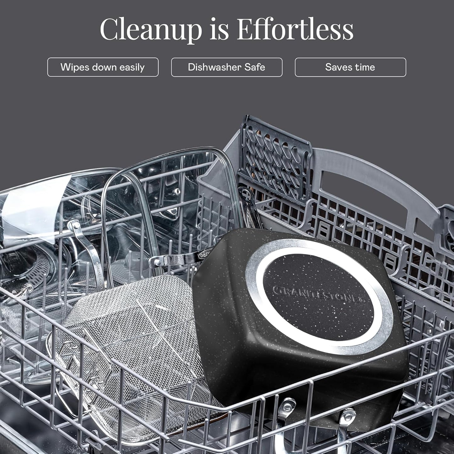 Granitestone 20 Pc Ceramic Cookware Set Nonstick, Complete Pots and Pans Set Non Stick for Kitchen with Bakeware, Cooking Utensils & Steamer, Non Toxic Made Without PFOA PFOS, Oven & Dishwasher Safe