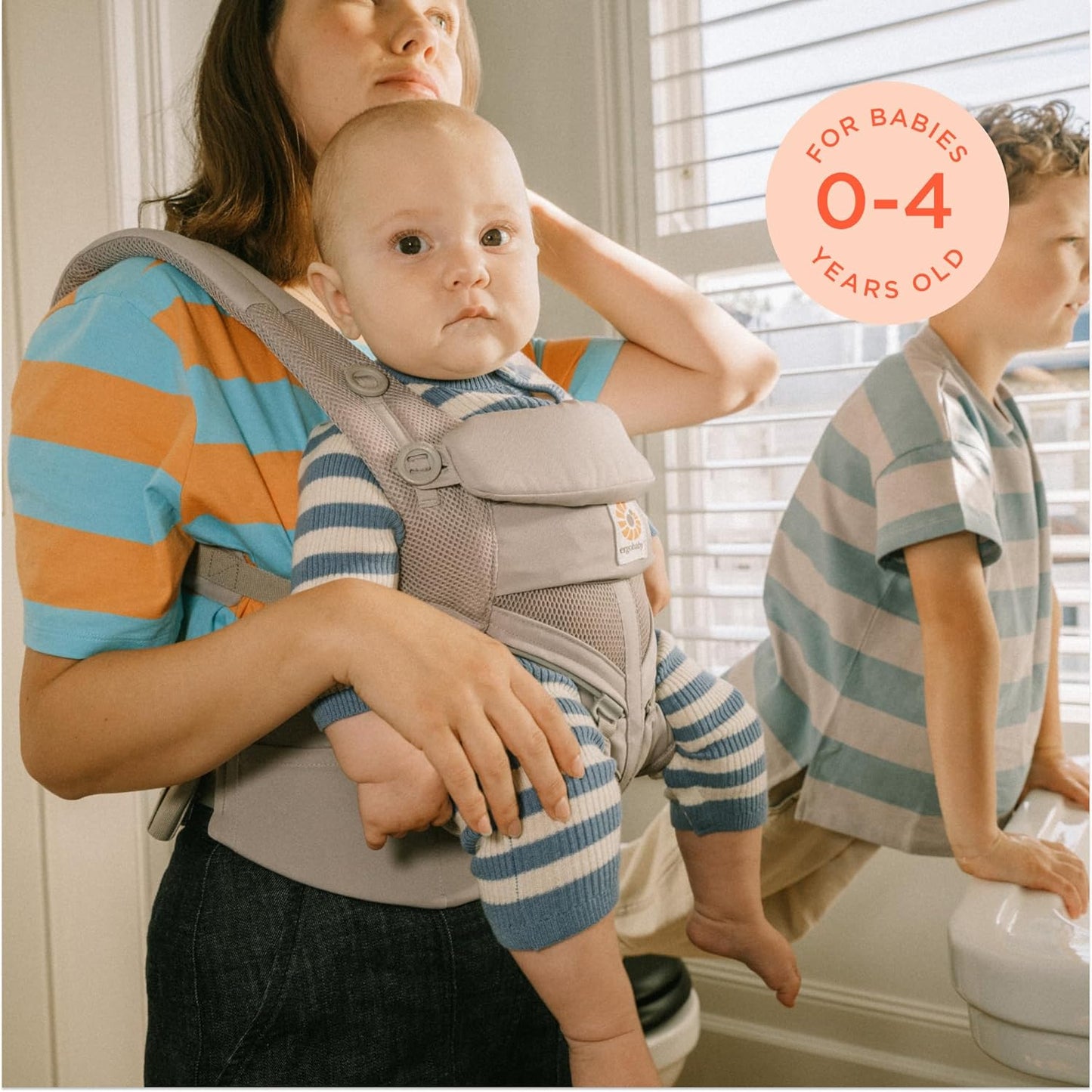 Ergobaby Omni Classic Baby Carrier Newborn to Toddler - Breathable Baby Carriers for Summer - All-Position Carrier with Lumbar Support (7-45 Pounds), Mesh, Onyx Black