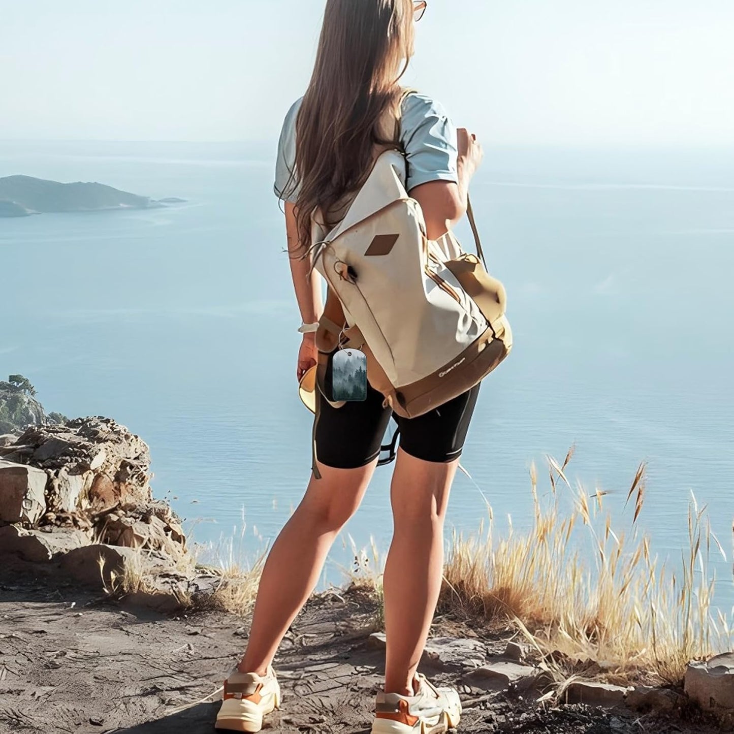 Misty Valley and Dark Forest Luggage Tag for Suitcase Set of 2 PU Leather Cute Luggage Tags with Stainless Metal Loop ID Label Privacy Flap Suitcase Tags for Women and Men Travel