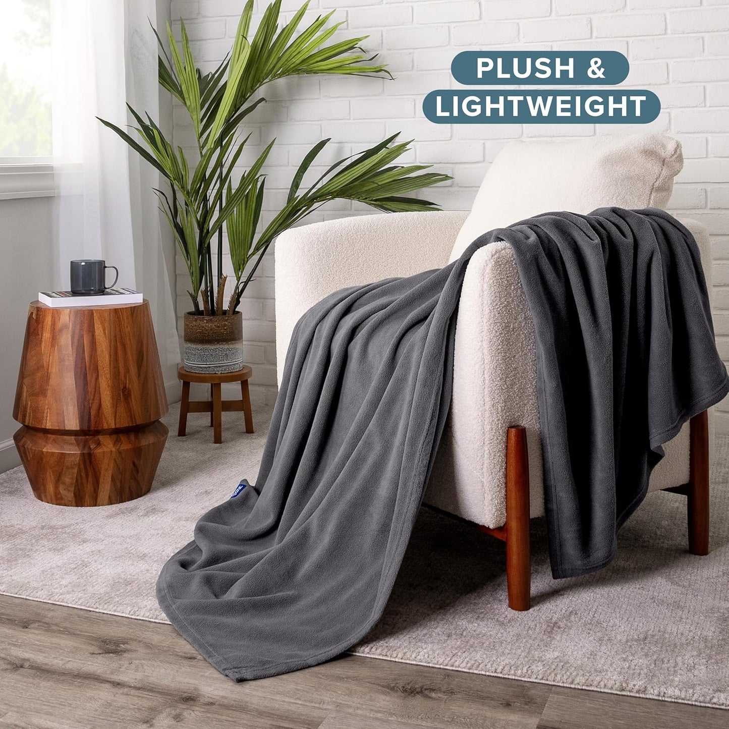 Bare Home Polar Fleece Blanket - King - Warm & Cozy - Premium Fleece - Throw for Bed, Sofa, Camping, Travel and Cold Nights - Lightweight Blanket (King, Forged Iron Grey)