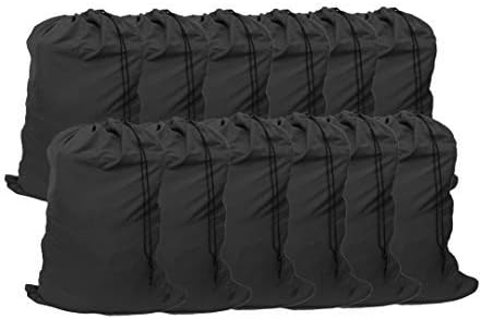 Extra Large Laundry Bag 12 Pack, Travel Laundry Bags with Drawstring Closure, 30"x40", for college, dorm and apartment dwellers (12PCS Black)