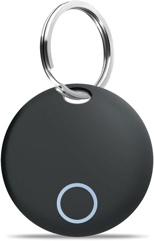 Key Finders, Luggage Tracker Tag Works with Find My (iOS only), Item Locator for Keys, Wallet, Suitcase,Bicycle and More, Replaceable Battery, IP67 Waterproof, Black, 1 PACK