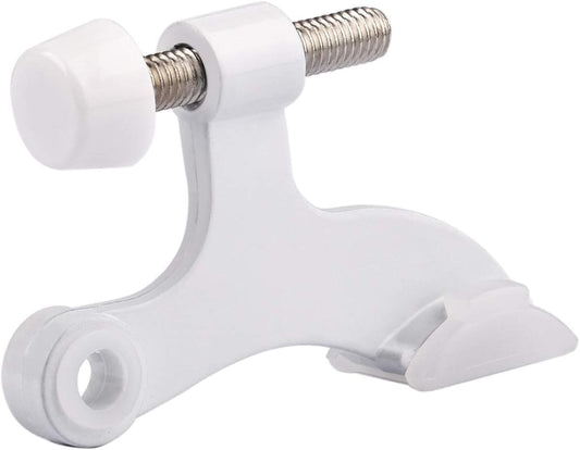 HOMOTEK 12 Pack Hinge Pin White Door Stopper,Adjustable Deluxe Heavy Duty Door Stopper 2-1/2"x1-3/4”,with White Rubber Bumper Tips