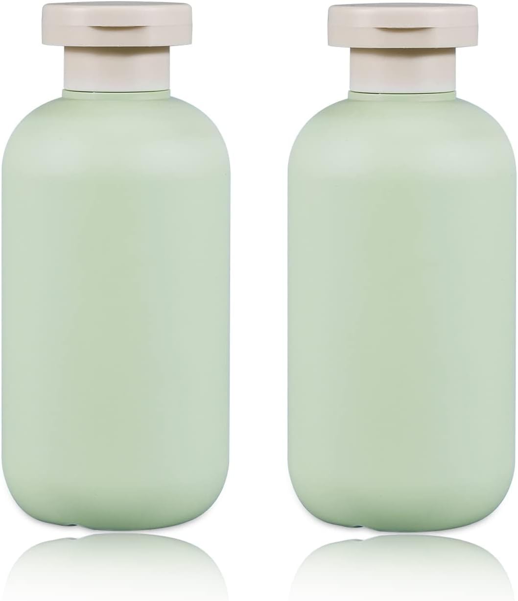 6.8oz Squeeze Bottles with Flip Cap, Refillable Plastic Travel Bottles for Creams, Lotion, Shampoo, Conditioner (2 Pcs)