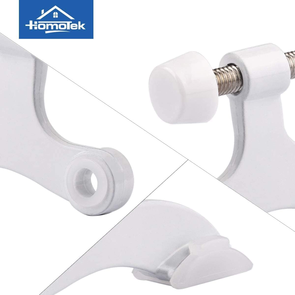 HOMOTEK 36 Pack Hinge Pin White Door Stopper,Adjustable Deluxe Heavy Duty Door Stopper 2-1/2"x1-3/4”,with White Rubber Bumper Tips