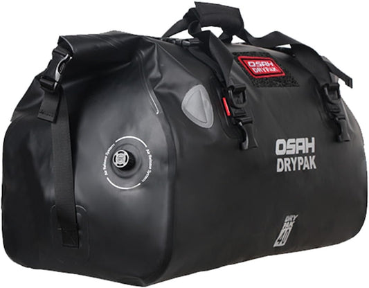 Waterproof Duffel& Luggage Bag - Motorcycle Dry Bag Tail Saddle Bags with Roll Top Closure,Large Storage Space,for Camping, Kayaking, Fishing & Traveling(Black, 40L)