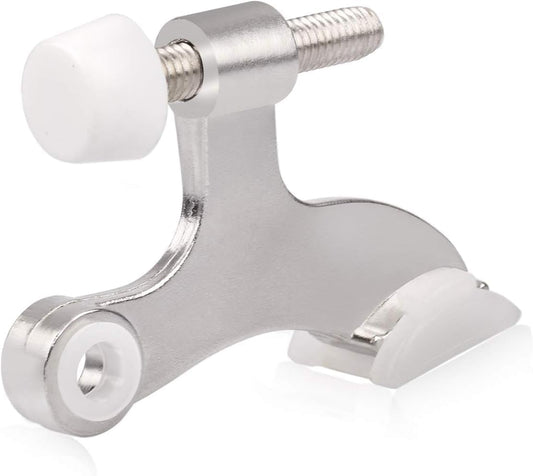 HOMOTEK 12 Pack Hinge Pin Satin Nickel Door Stopper,Adjustable Deluxe Heavy Duty Door Stopper 2-1/2"x1-3/4,with White Rubber Bumper Tips…