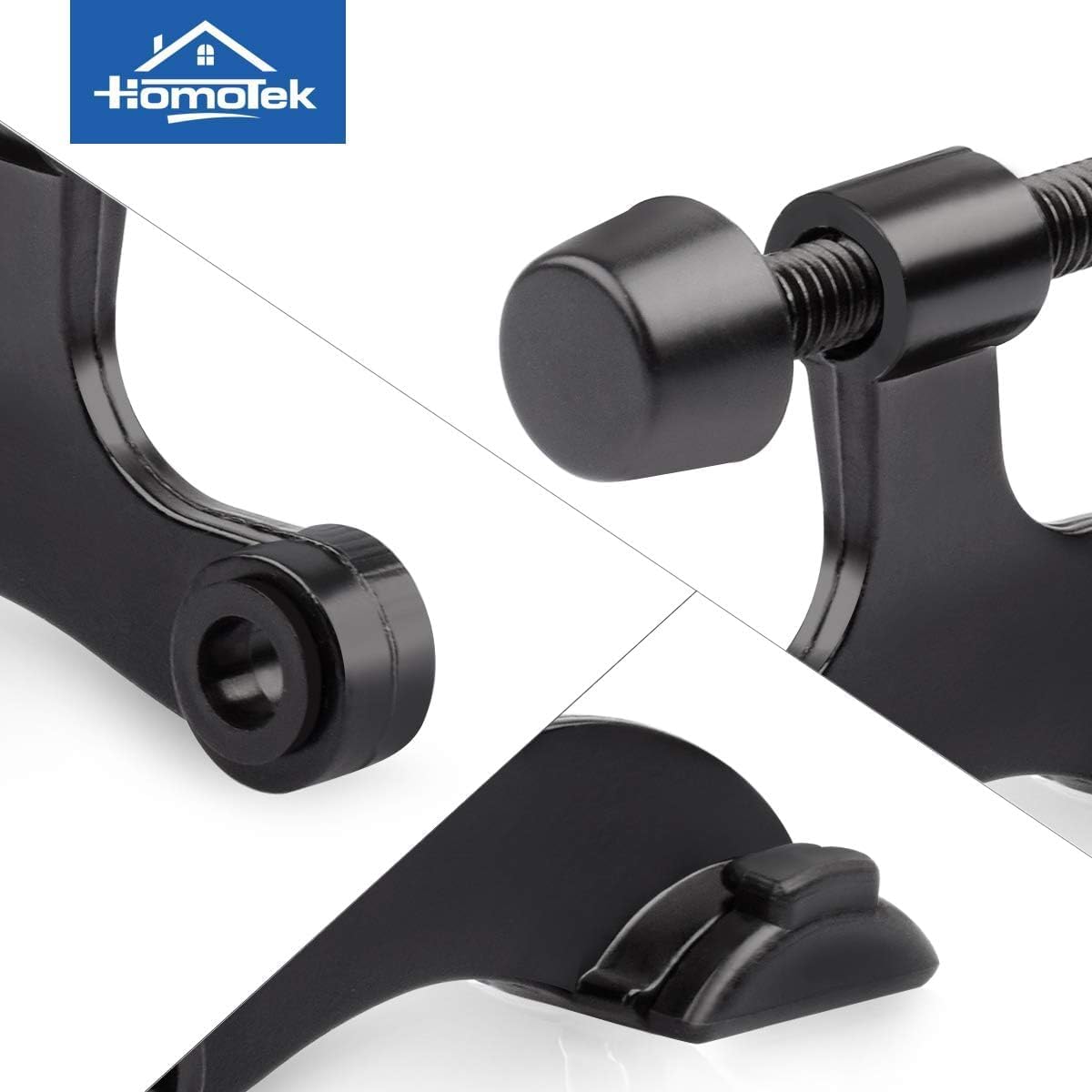 HOMOTEK 36 Pack Hinge Pin Black Door Stopper,Adjustable Deluxe Heavy Duty Door Stopper 2-1/2"x1-3/4”,with Black Rubber Bumper Tips