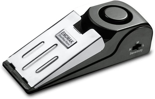 EMDMAK Door Stop Alarm with 120DB Siren Door Stop for Home & Travel (Black) (Pack of 1)