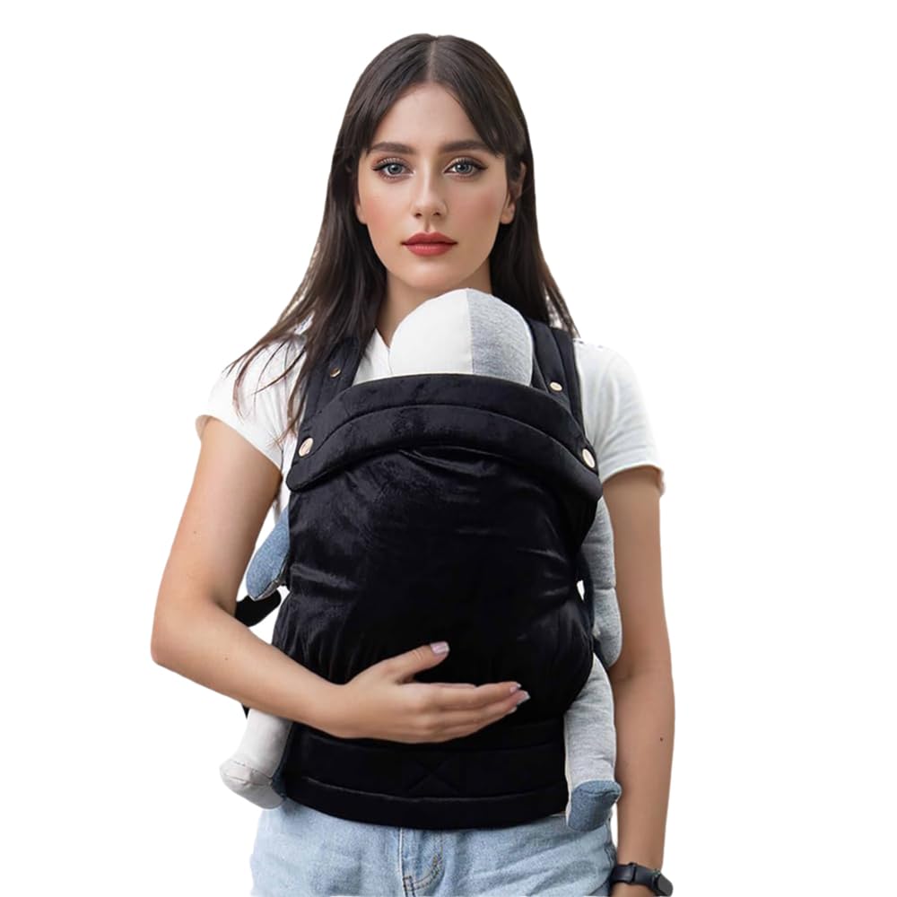 Baby Carrier for Newborn to Toddler, Cozy Baby Wrap Carrier 7-35 lbs, Ergonomic Backpack Design, Front and Back Facing Options, Black