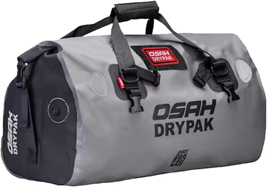 Waterproof Duffel& Luggage Bag - Motorcycle Dry Bag Tail Saddle Bags with Roll Top Closure,Large Storage Space,for Camping, Kayaking, Fishing & Traveling(Grey, 40L)