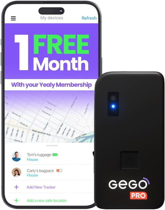 GEGO PRO GPS Tracker - Universal Tracking for Luggage, Vehicles, Trailers, Bike, Person | Real-Time GPS Tracking, WiFi, GSM & Bluetooth | Long Battery Life | Subscription Required