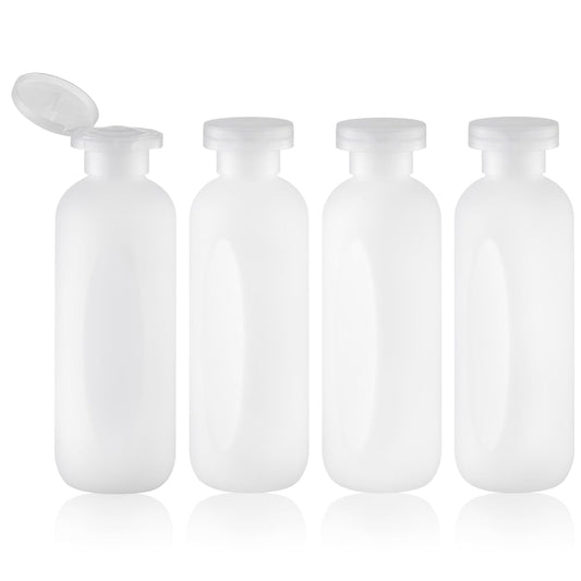 6.7oz Travel Shampoo Bottle, Empty Plastic Squeeze Bottles with Flip Cap, 4PCS Lotion Container for Toiletries (200ml,Clear)