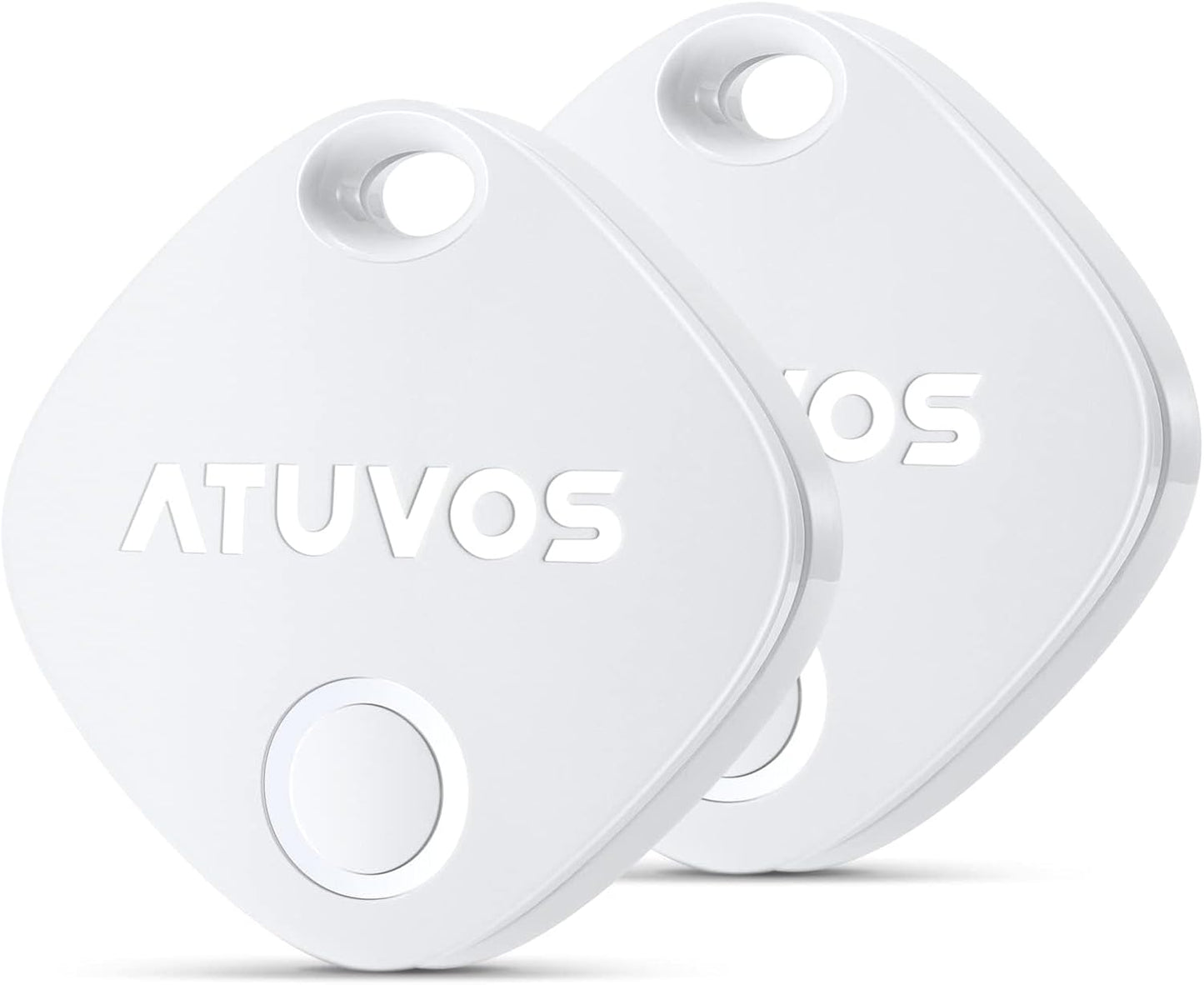 ATUVOS Air Tracker Tags-2 Pack, Bluetooth Luggage Tracker & Keys Finder Works with Apple Find My (iOS Only), Item Finders for Suitcases, Wallets, Bags, Waterproof IP67, Replaceable Battery, Anti-Lost