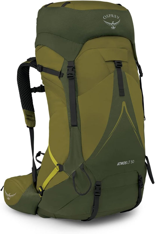 Osprey Atmos AG LT 50L Men's Backpacking Backpack, Scenic Valley/Green Peppercorn, S/M