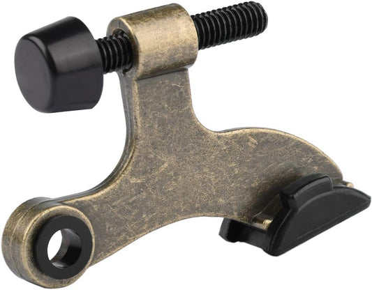 HOMOTEK 36 Pack Hinge Pin Antique Brass Door Stopper, Adjustable Deluxe Heavy Duty Door Stopper 2-1/2"x1-3/4”, with Black Rubber Bumper Tips