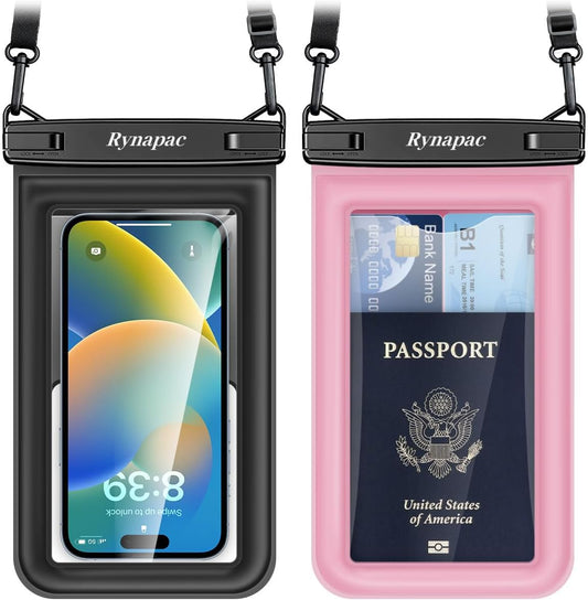[Up to 8.5"] Floating Waterproof Phone Pouch, 2Pack Waterproof Phone Case with Lanyard for iPhone 16 15 14 Pro Max, Galaxy S24+ S23 S22, IPX8 Cellphone Dry Bag, Beach Essentials Travel Must Haves