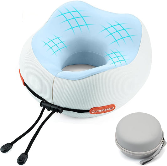 Thickened Travel Neck Pillow for Airplanes for Women, Adjustable Right Amount of Height 360° Support Memory Foam Neck Pillow, Portable Plane Pillow for Sleeping