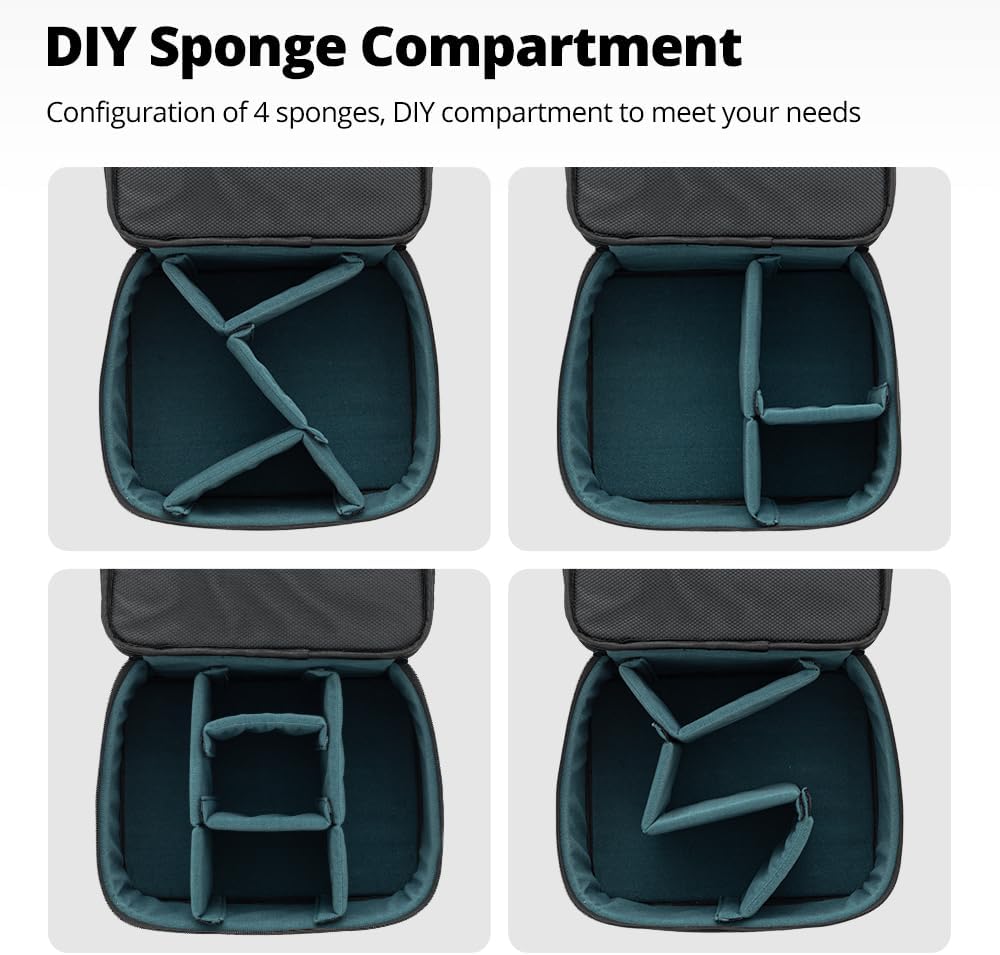 AMBITFUL Carrying Bag Zoom P7 for Photography Equipments with Large Capacity, Multi-functional Storage Case for Mini Drone and Other Accessories,with Thick Sponges and Interial Mesh Layer