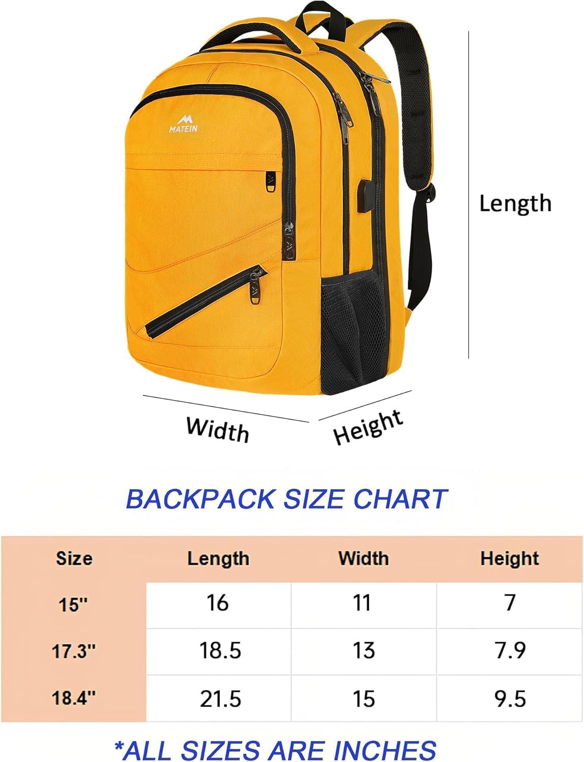 MATEIN 18.4 Inch TSA Approved Backpack, Extra Large 50 L Outdoor Carryon Backpack with Seperated Laptop Compartment, Work Travel Daypack with USB Charging Port, Creative Gifts for Men Women