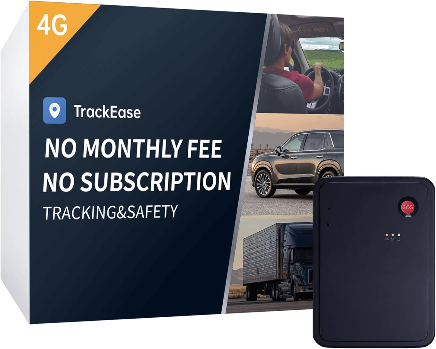GPS Tracker for Vehicles, No Monthly Fee, No Subscription, 120-Days Long Battery Life, 4G SIM Card and Data Included, Trip History, GeoFence, Driving Alerts, Magnectic