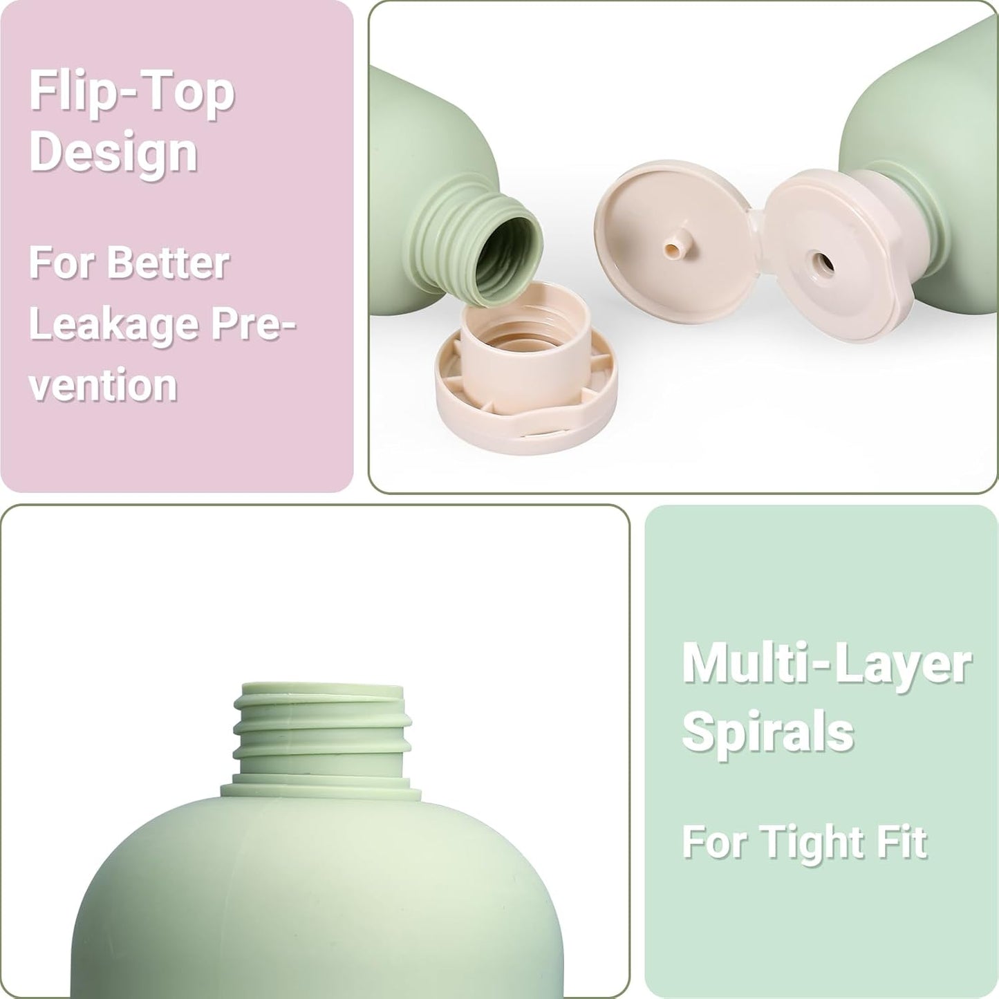 ASEVAT 3.4 oz Plastic Leak Proof Travel Bottles for Toiletries, TSA Approved Travel Size Containers, Plastic Refillable Squeeze Bottles for Shampoo, Lotion & Body Wash (3Pcs)