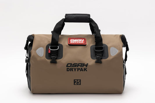 Waterproof Duffel& Luggage Bag - Motorcycle Dry Bag Tail Saddle Bags with Roll Top Closure,Large Storage Space,for Camping, Kayaking, Fishing & Traveling(MudBrown, 25L)