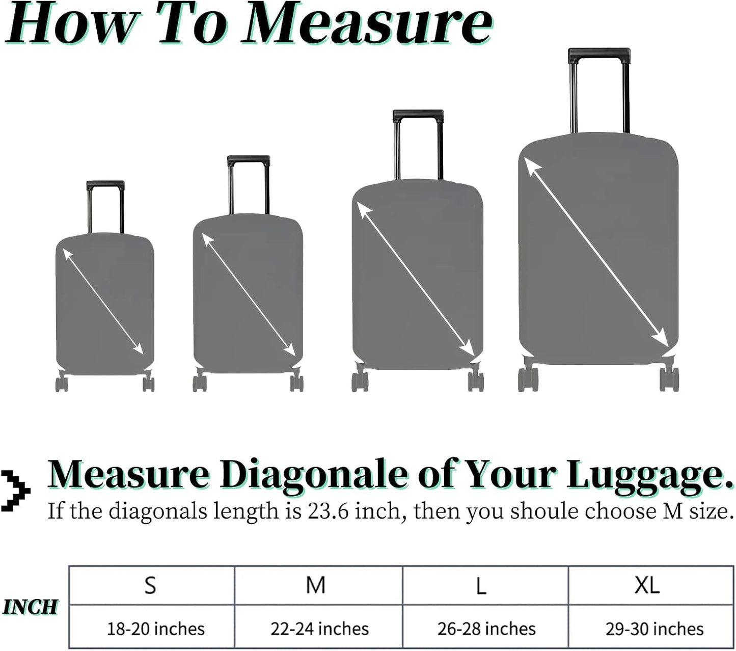 Luggage Cover + Tag, Eagle American Flag Travel Suitcase Protector for 18-20 inch Luggage (S) with Concealed Zipper, Washable Elastic Cloth, Dustproof, Anti-Scratch