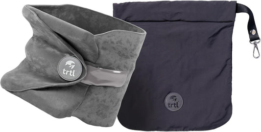 trtl Pillow - Scientifically Proven Super Soft Neck Support Travel Pillow - Machine Washable - Grey