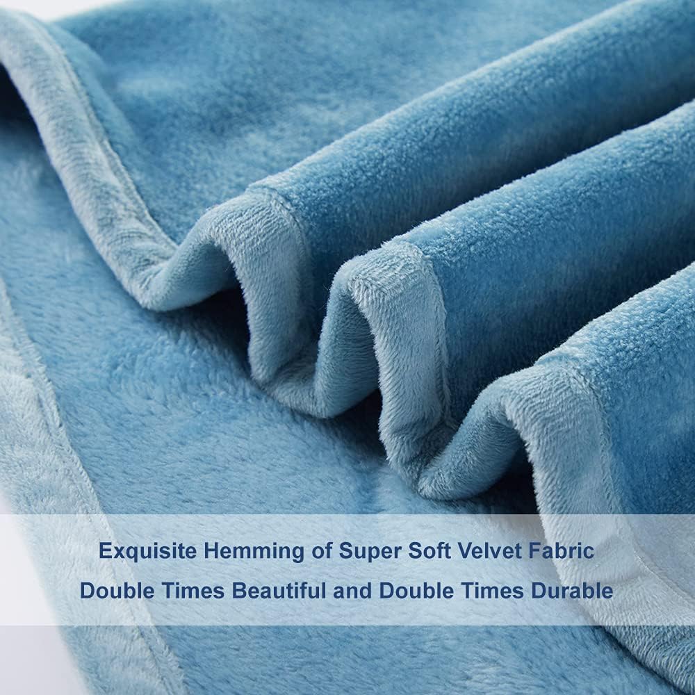 Surii Home Luxury Microfiber Flannel Blanket, Super Soft, Warm, Cozy, Fluffy, and Breathable, Perfect Throws for Bed, Couch, Sofa, for All Season Use. 350GSM King Size 108x90 Inches(Sky Blue)