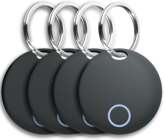 Air Tracker Tags 4 Pack Luggage Tracker Works with Find My (iOS only), Key Tracker, Wallet, Suitcase,Bicycle and More, Replaceable Battery, IP67 Waterproof