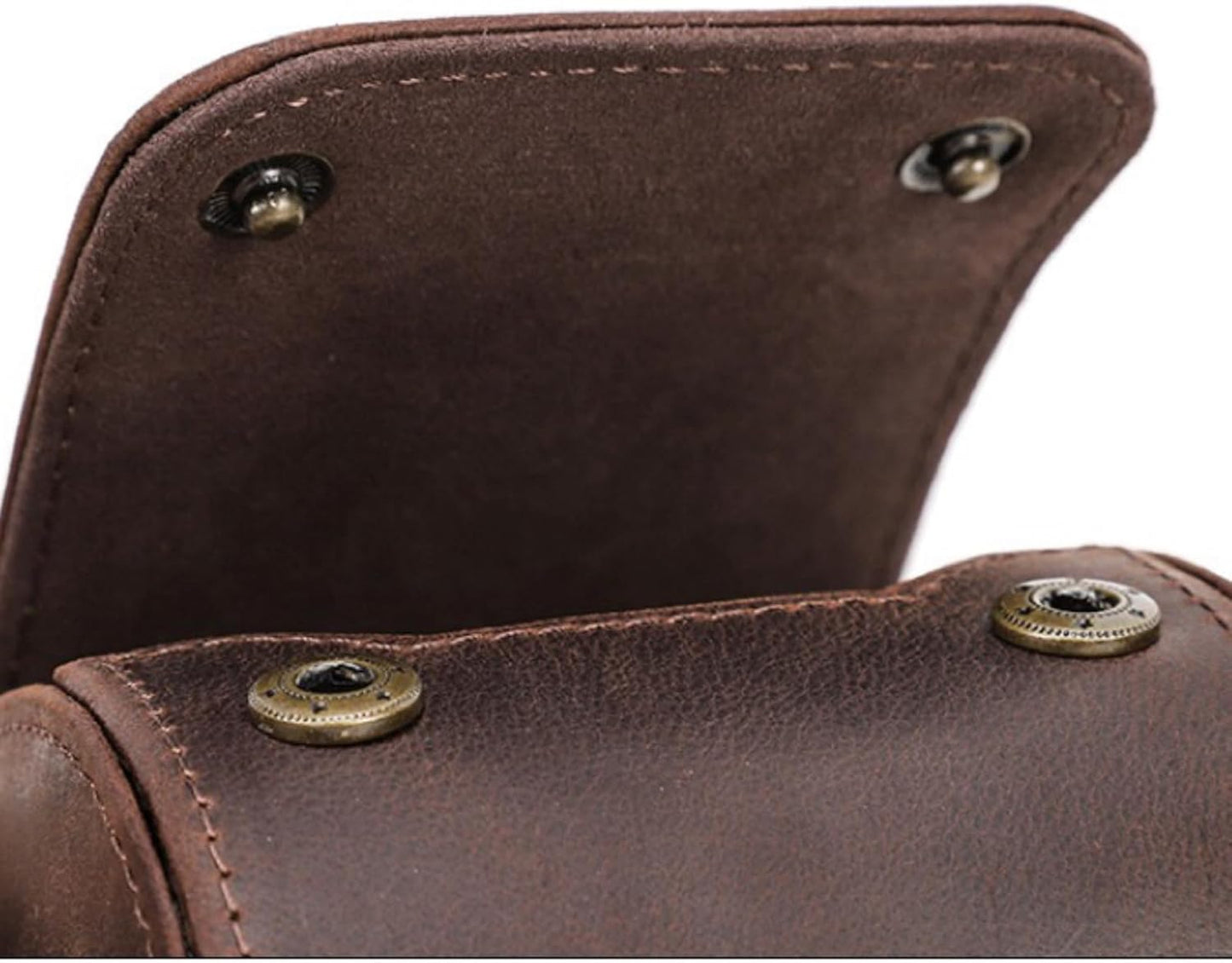 Leather Single Watch Case,Genuine Leather Vintage Watch Roll Travel Case for Storage Organizer Display (1 Slot)