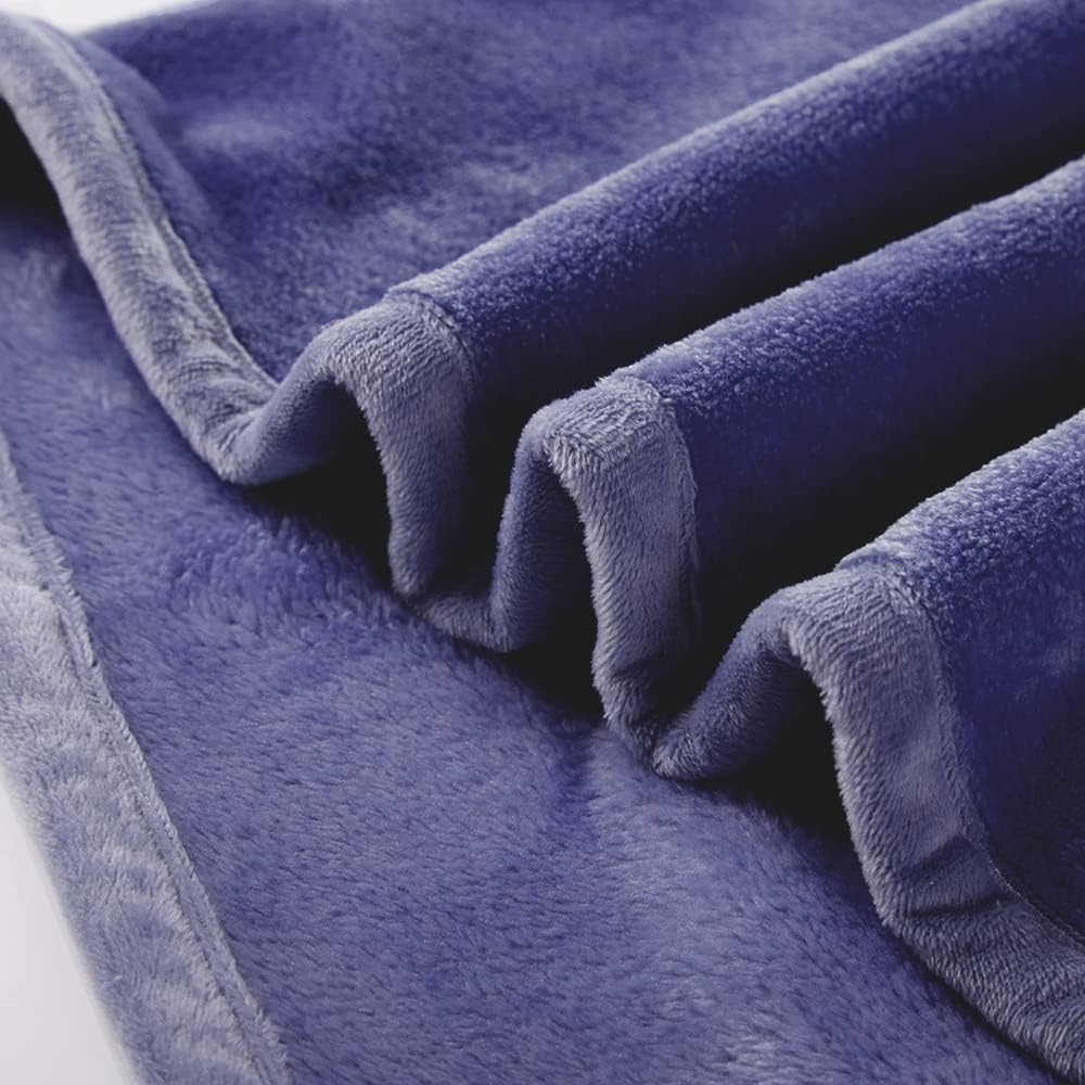 Surii Home Luxury Microfiber Flannel Blanket, Super Soft, Warm, Cozy, Fluffy, and Breathable, Perfect Throws for Bed, Couch, Sofa, for All Season Use. 350GSM Twin Size 60x80 Inches (Navy Blue)