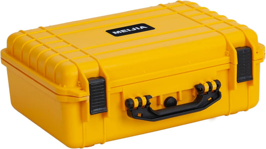 MEIJIA Portable Waterproof Hard Camera Case, Dry Case with Customizable Fit Foam, Protection for camera, drones,telescopes,18.5 x14.06x6.93inches(Yellow)