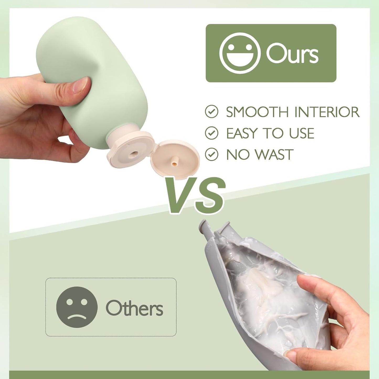 ASEVAT 6.7 oz Plastic Leak Proof Travel Bottles for Toiletries, Plastic Travel Size Containers, Shampoo and Conditioner Bottles Refillable Squeeze Bottle for Lotion, Body Wash (3Pcs)