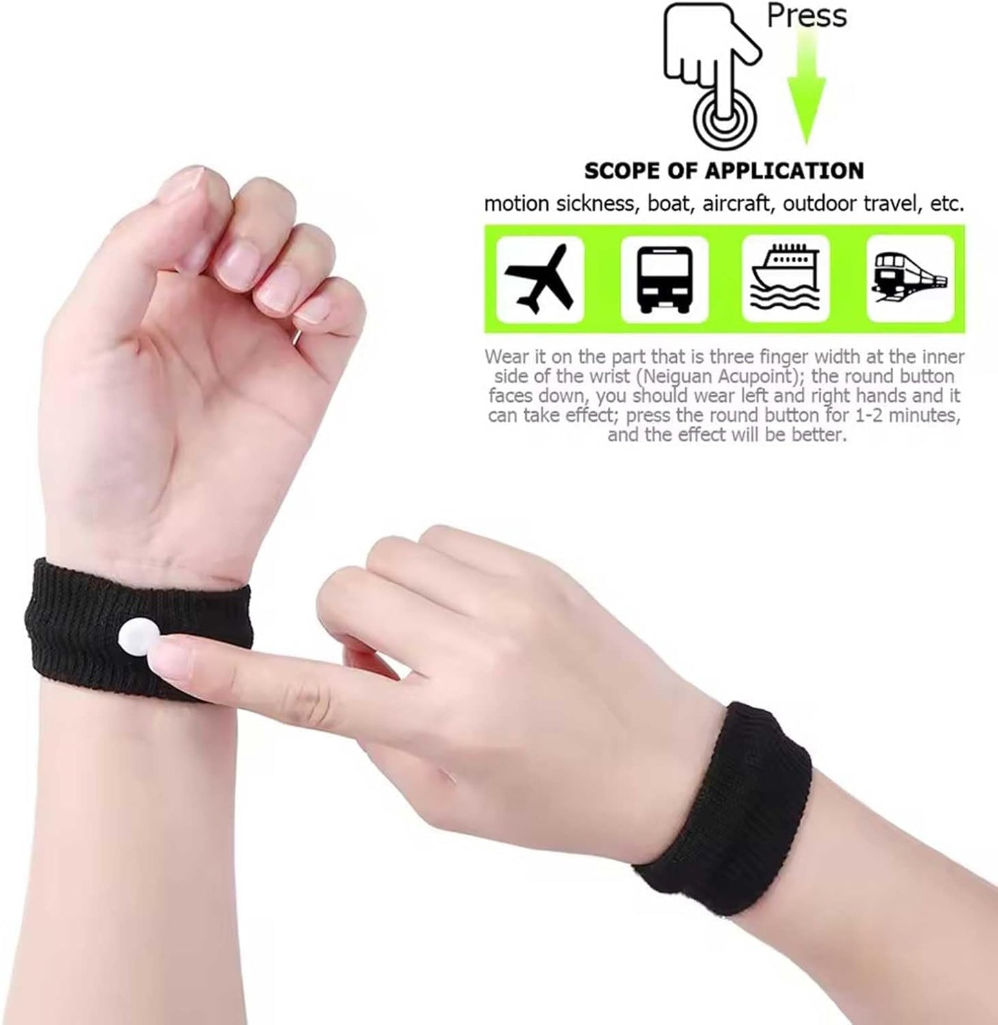 5Pair Motion Sickness Bands Wristband for Adult and Kids Morning Sickness Bracelets for Pregnant Women Acupressure for Car, Sea,Air Sickness