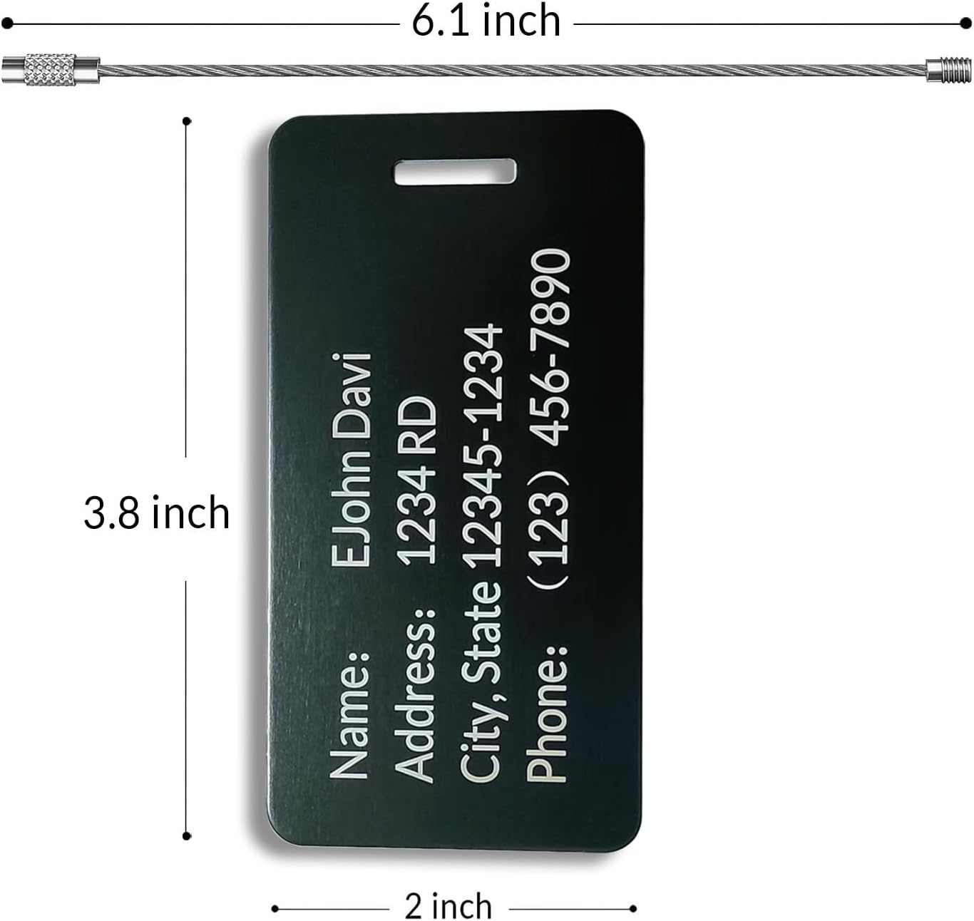 (5Pack Made in USA) Custom Personalized Luggage Tags-Customized Unique tag for Suitcase Backpack Travel,Bags (Blue (3.8×2))