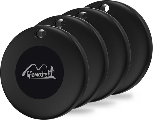 Lifetag Tracker for Android, Bluetooth Tracking Tag for Google Find My Device (Find Hub) App, Item Finder Locator for Keys, Luggage, Backpack, Purse (BLK, 4PCS)