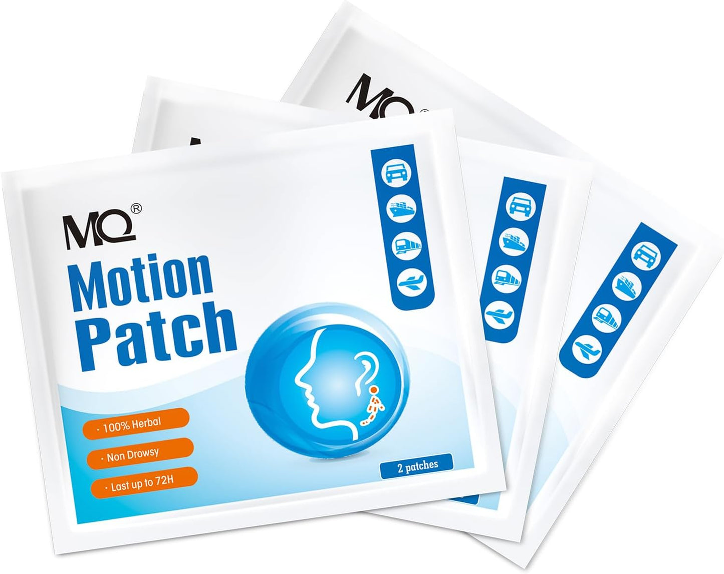 MQ Motion Sickness Patch,60 Count, Sea Sickness Patches Behind Ear for Cruise Ship Travel, Waterproof Car Sickness Patches Fast Acting & Long Last 72H