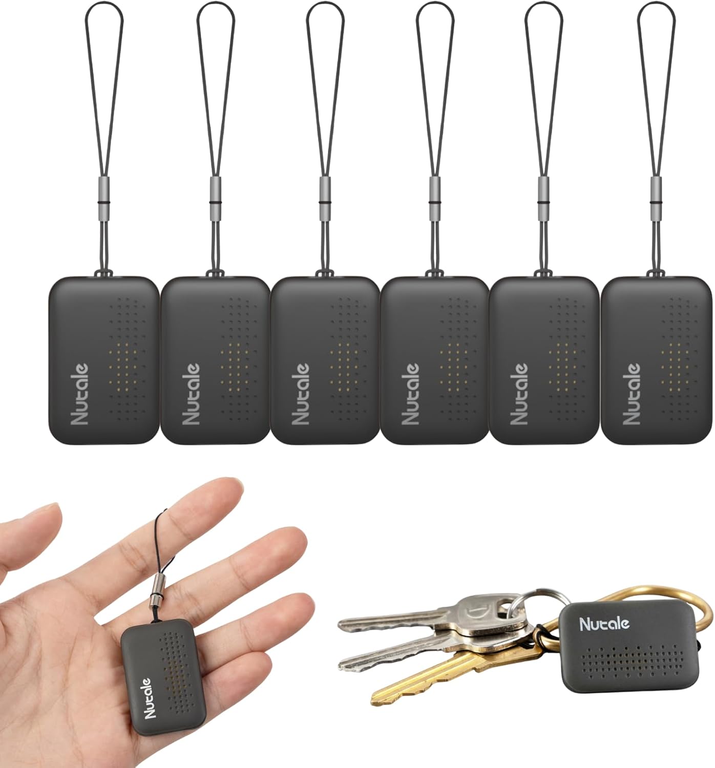 Key Finder Locator with Sound, Bluetooth Remote Finders Locator 6-Pack with 80dB, Wallet Tracker and Item Locators Beeper Tags for Finding Keys, TV Remote, Wallet, Bag, Replaceable Battery