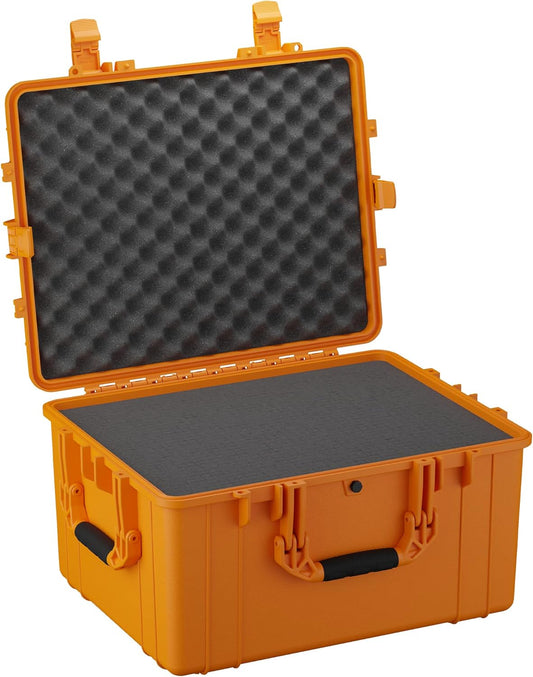 Condition 1 25" Large Heavy-Duty Protective Waterproof Hard Case, Model 024, Portable Storage Box with Customizable Foam, Camera, Tool, Hunting, Made in USA, 24.27"x19.40"x13.57" Orange