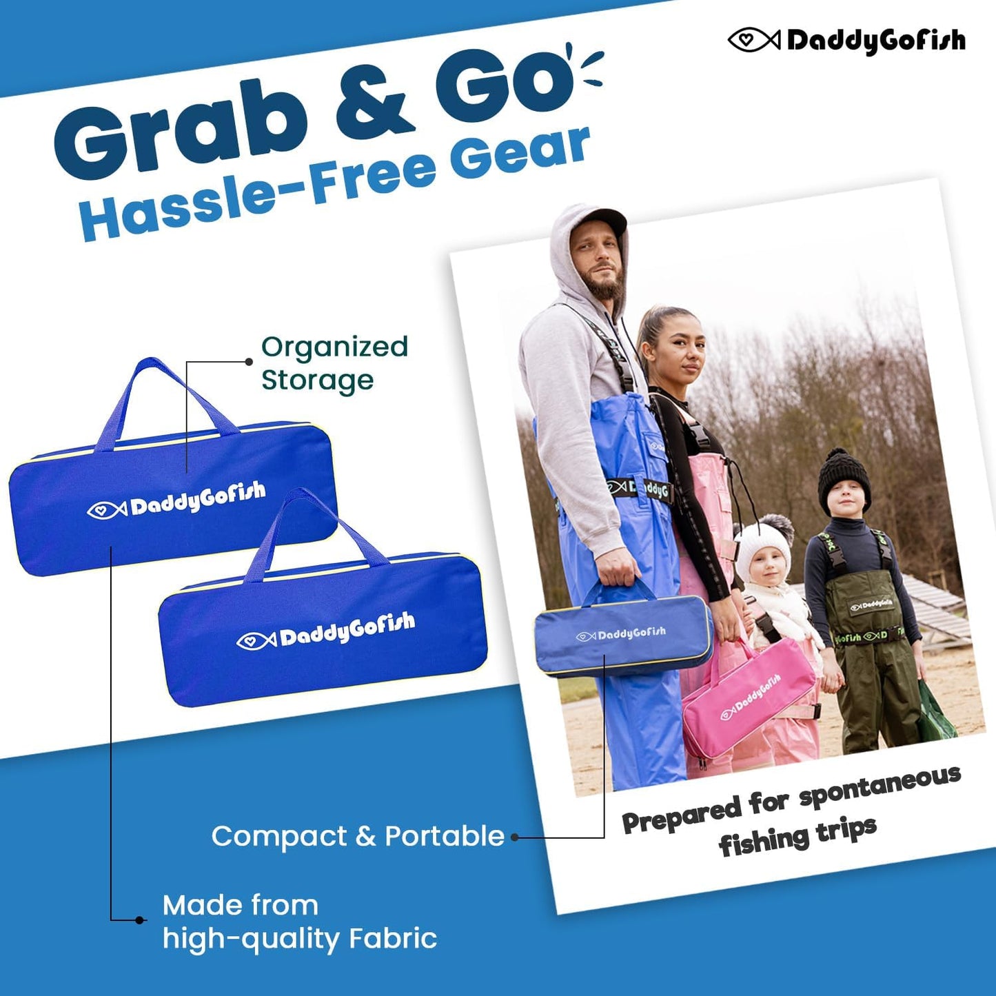 DaddyGoFish Kids Fishing Pole - Rod Reel Combo Tackle Box Starter Set - First Year Small Gear Kit for Boys Girls Toddler Youth Age Beginner Little Children